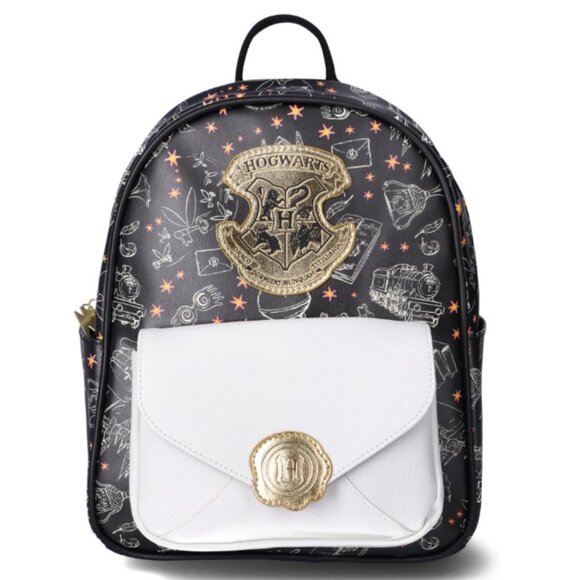 NEW Harry Potter Hogwarts Letter Women's 10.5'' Mini Backpack Black - Picture 1 of 16
